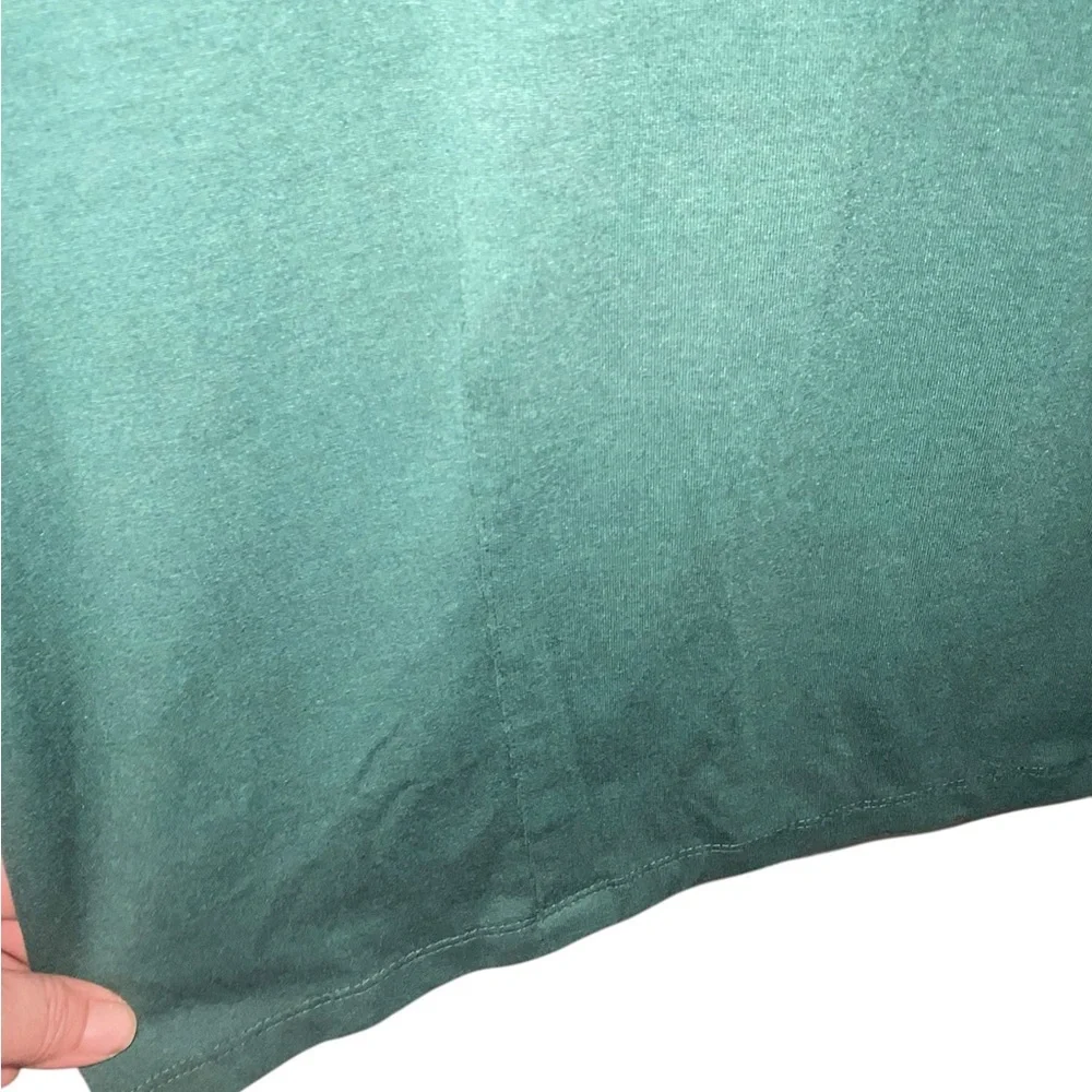 Prologue Forest Green Jersey knit Long Sleeve Crewneck blouse basic minimalist - Picture 8 of 13